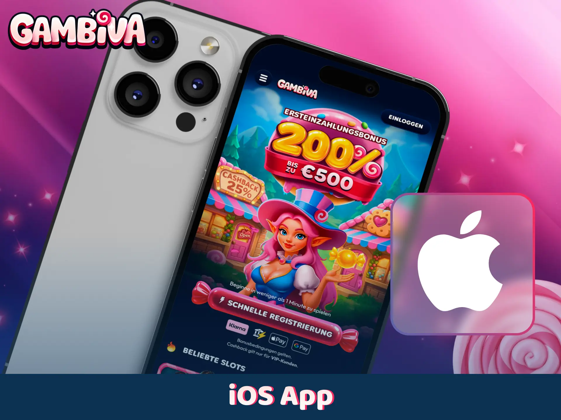 Laden Sie die native App für Ihr iPhone bei Gambiva herunter.