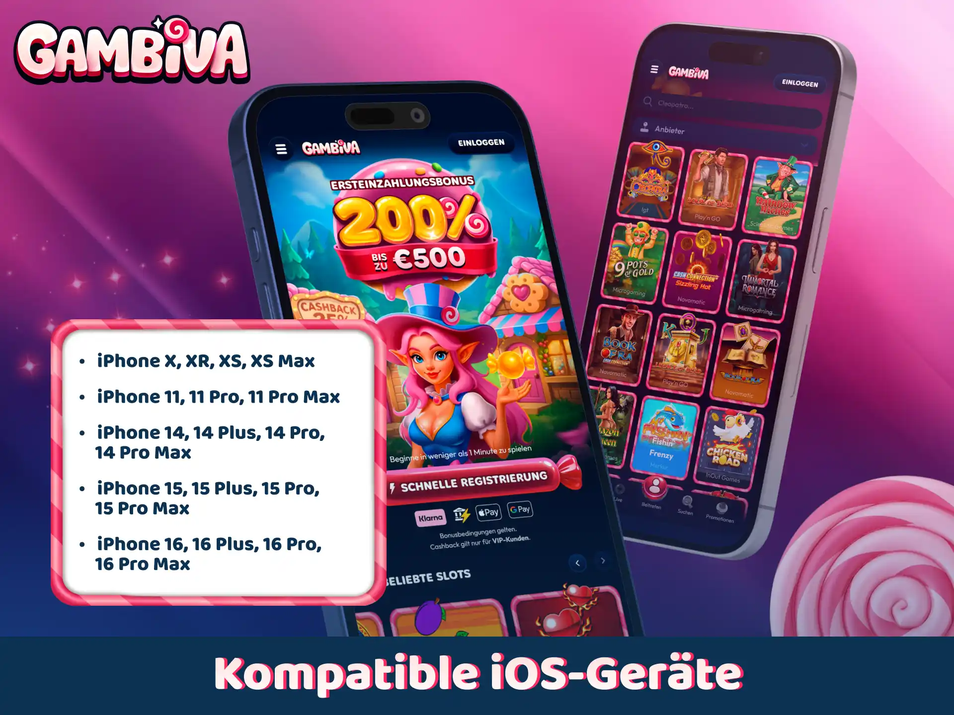 Kontrollieren Sie die Systemanforderungen für Ihr Apple-Gerät bei Gambiva.
