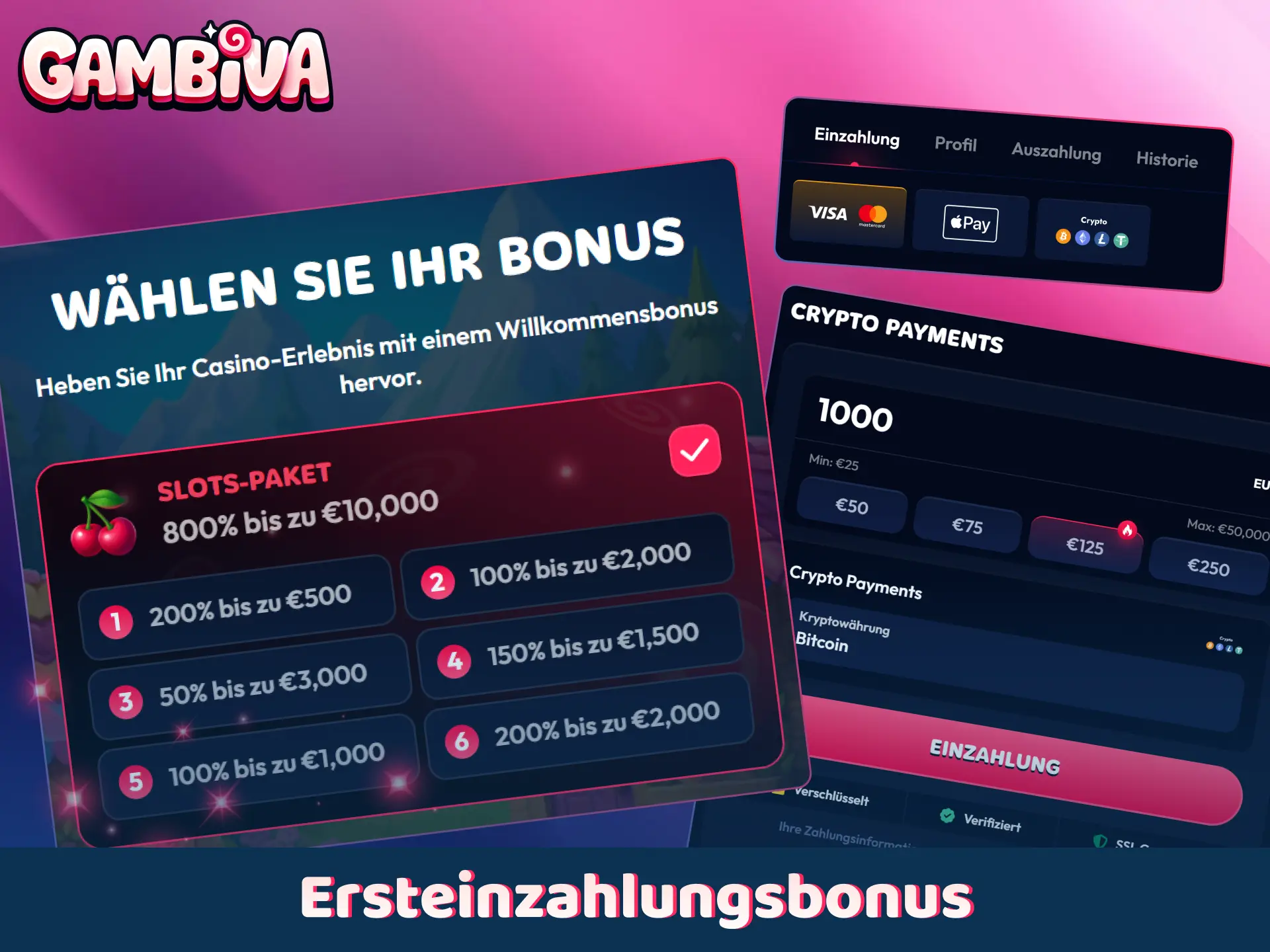 Aktivieren Sie das zusätzliche Startguthaben für Ihre erste Einzahlung bei Gambiva.