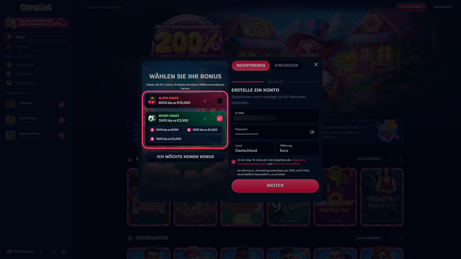 Nutzen Sie einen gültigen Aktionscode für zusätzliche Vorteile bei Gambiva.