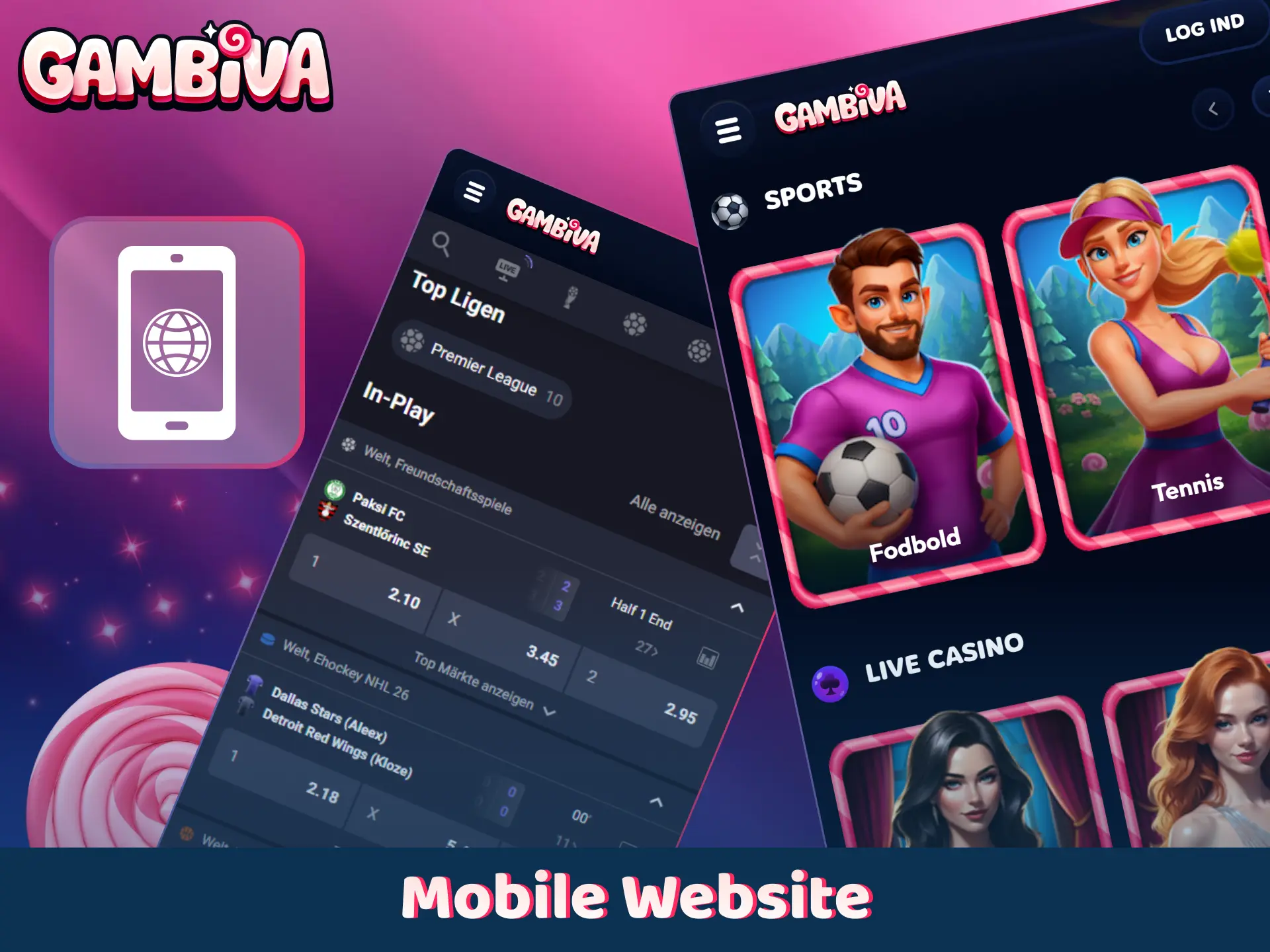 Nutzen Sie die optimierte Smartphone-Version für alle Gambiva Spiele.