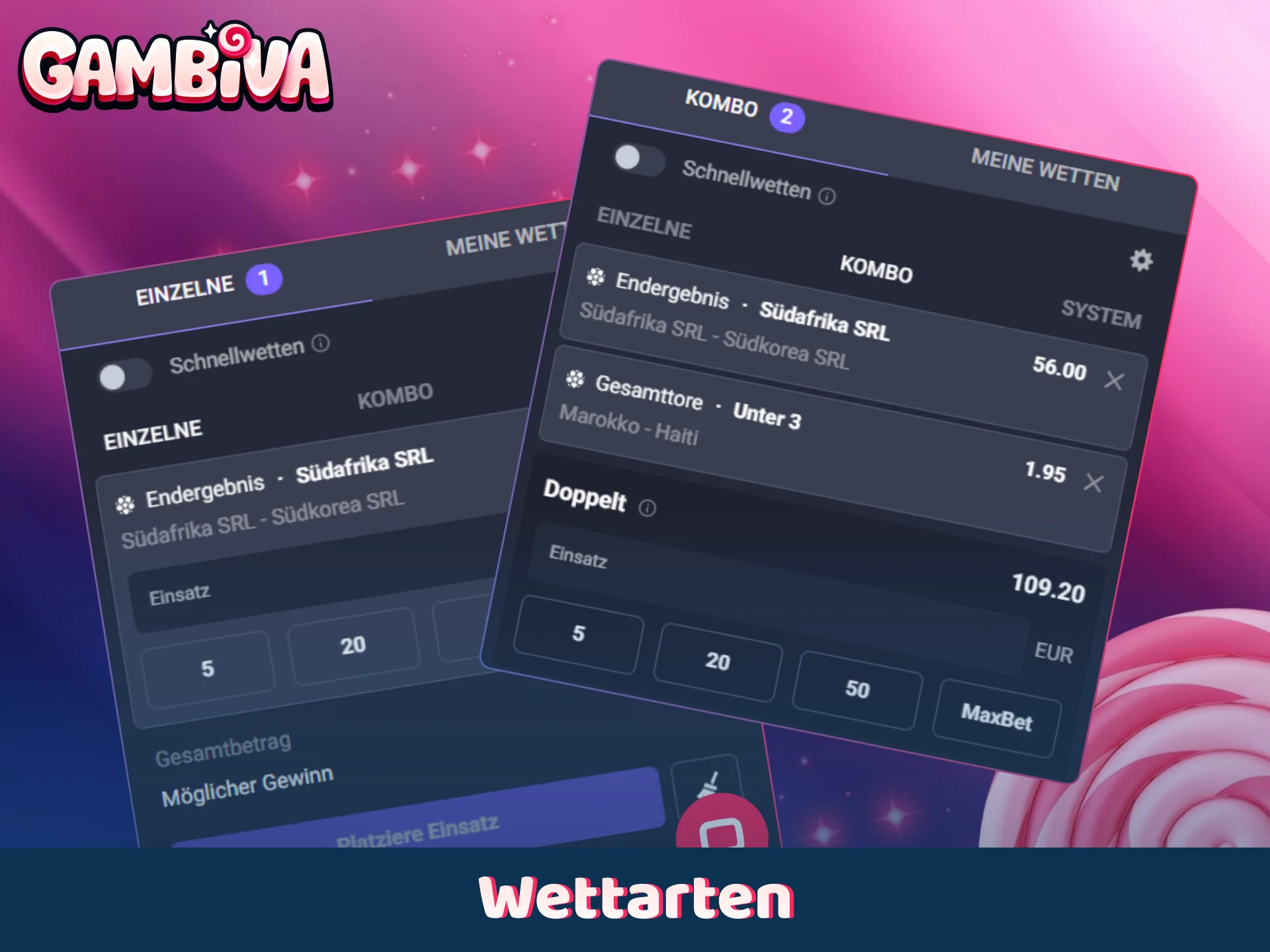 Studieren Sie die verschiedenen Vorhersageformate für Ihren Erfolg bei Gambiva.