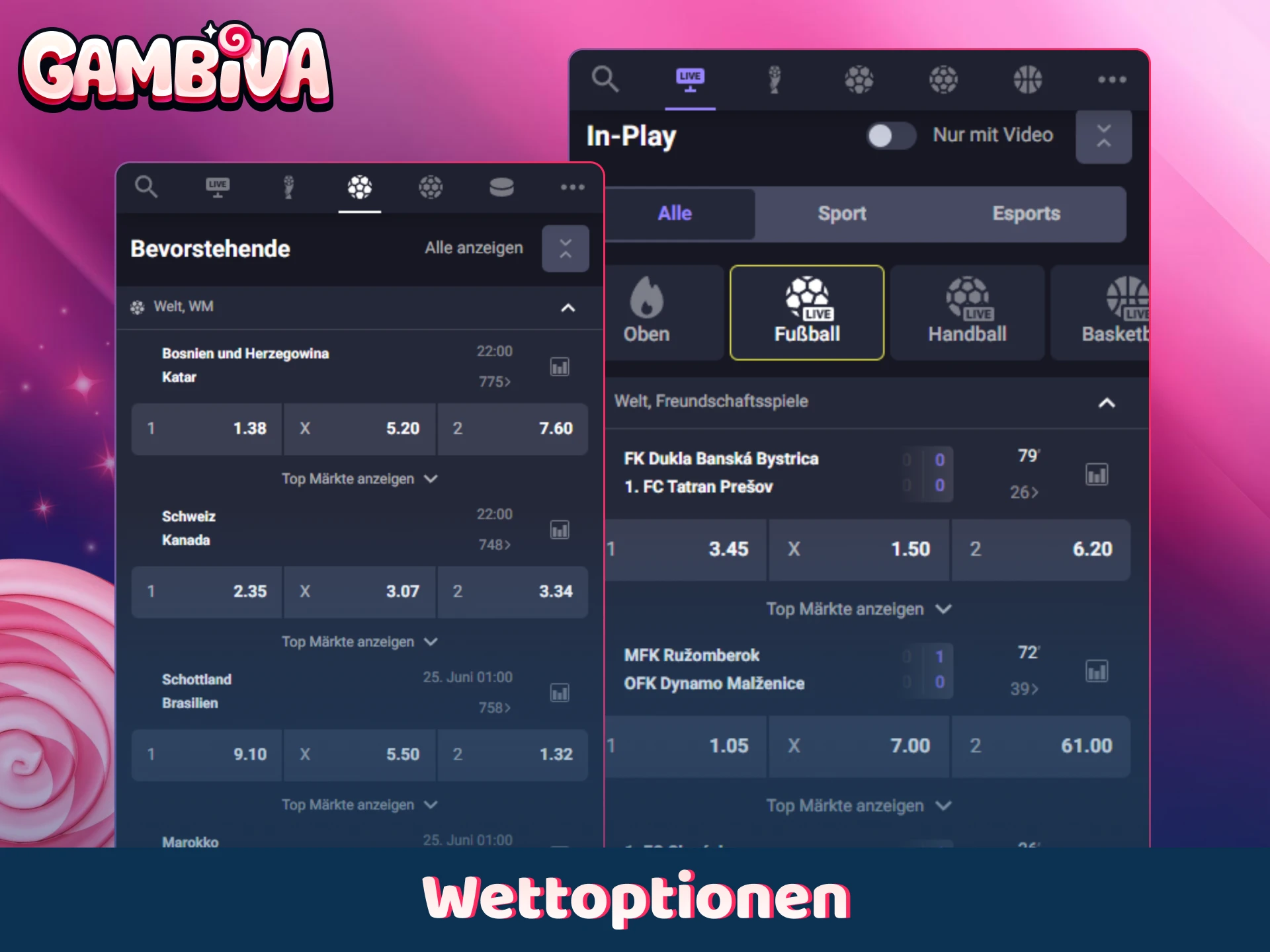 Entdecken Sie die beliebtesten Wettoptionen, mit denen Sie auf Gambiva erfolgreich sein können.