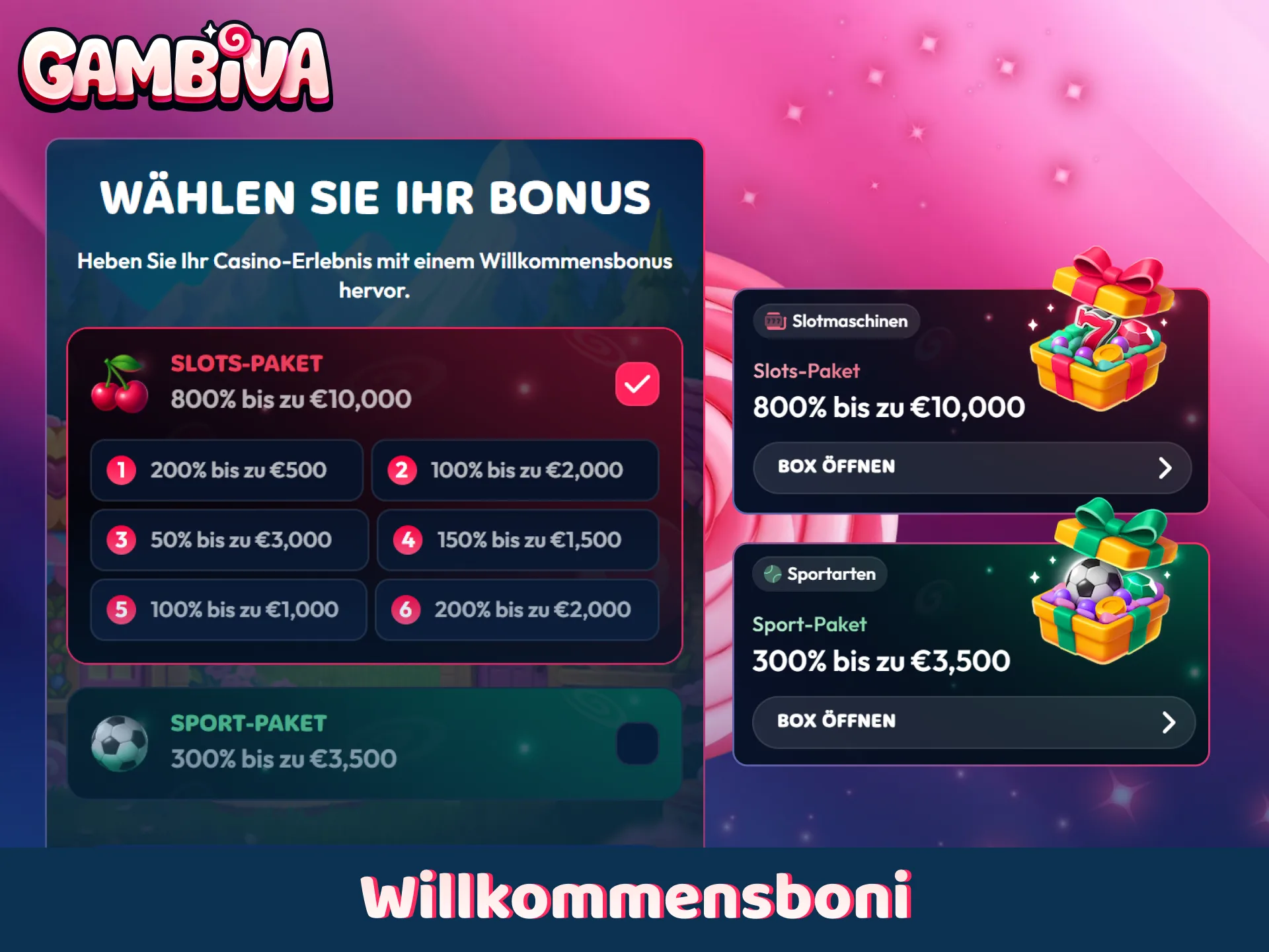 Sichern Sie sich den exklusiven Willkommensbonus für Neukunden bei Gambiva.